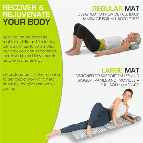 Acupressure Mat and Pillow Set for Back/Neck Pain Relief and Muscle Relaxation - Picture 5 of 7